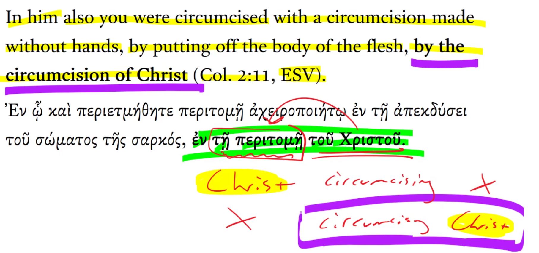 Colossians 2:11, The Circumcision of Christ | Daily Dose of Greek