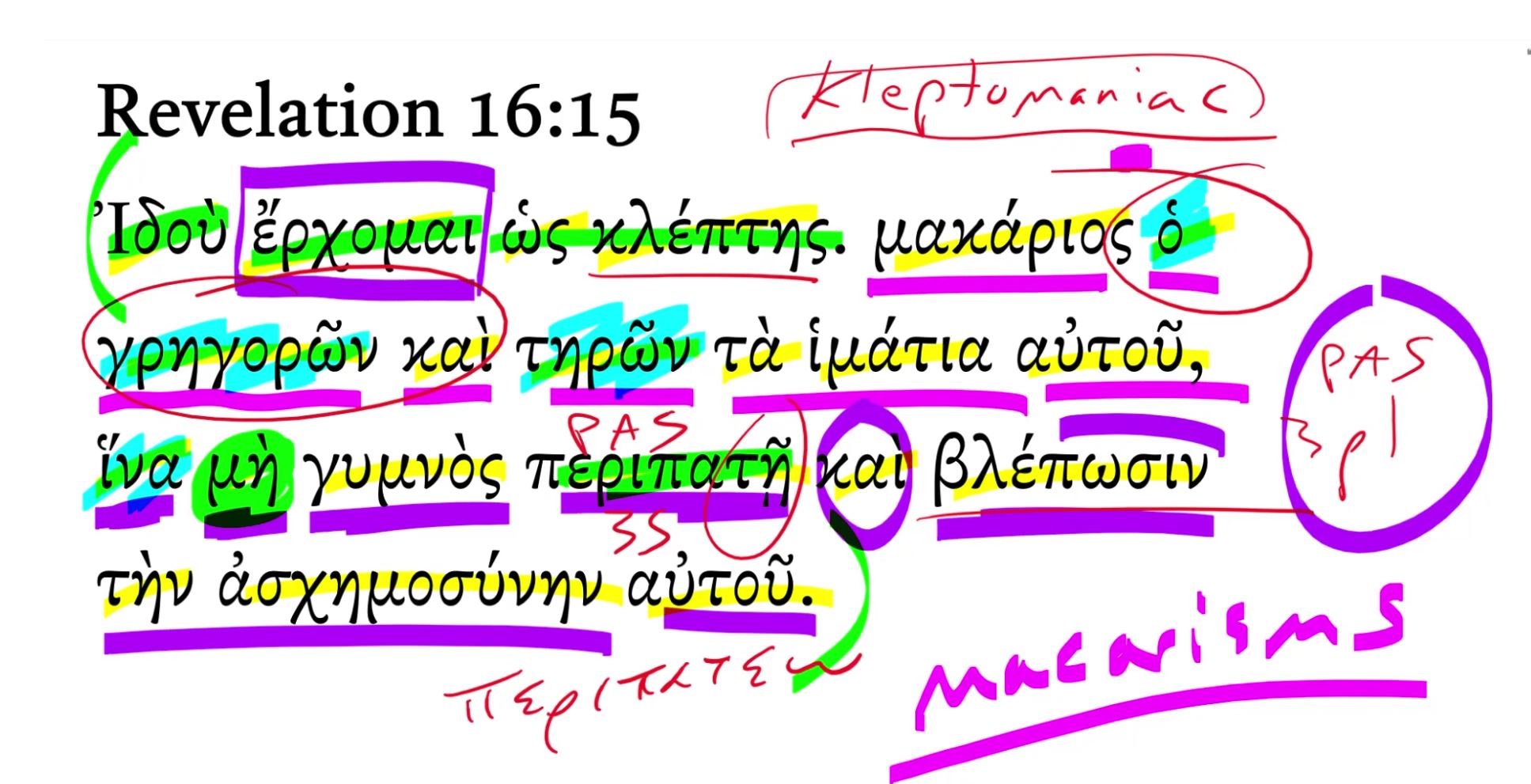 Revelation 16:15 | Daily Dose of Greek