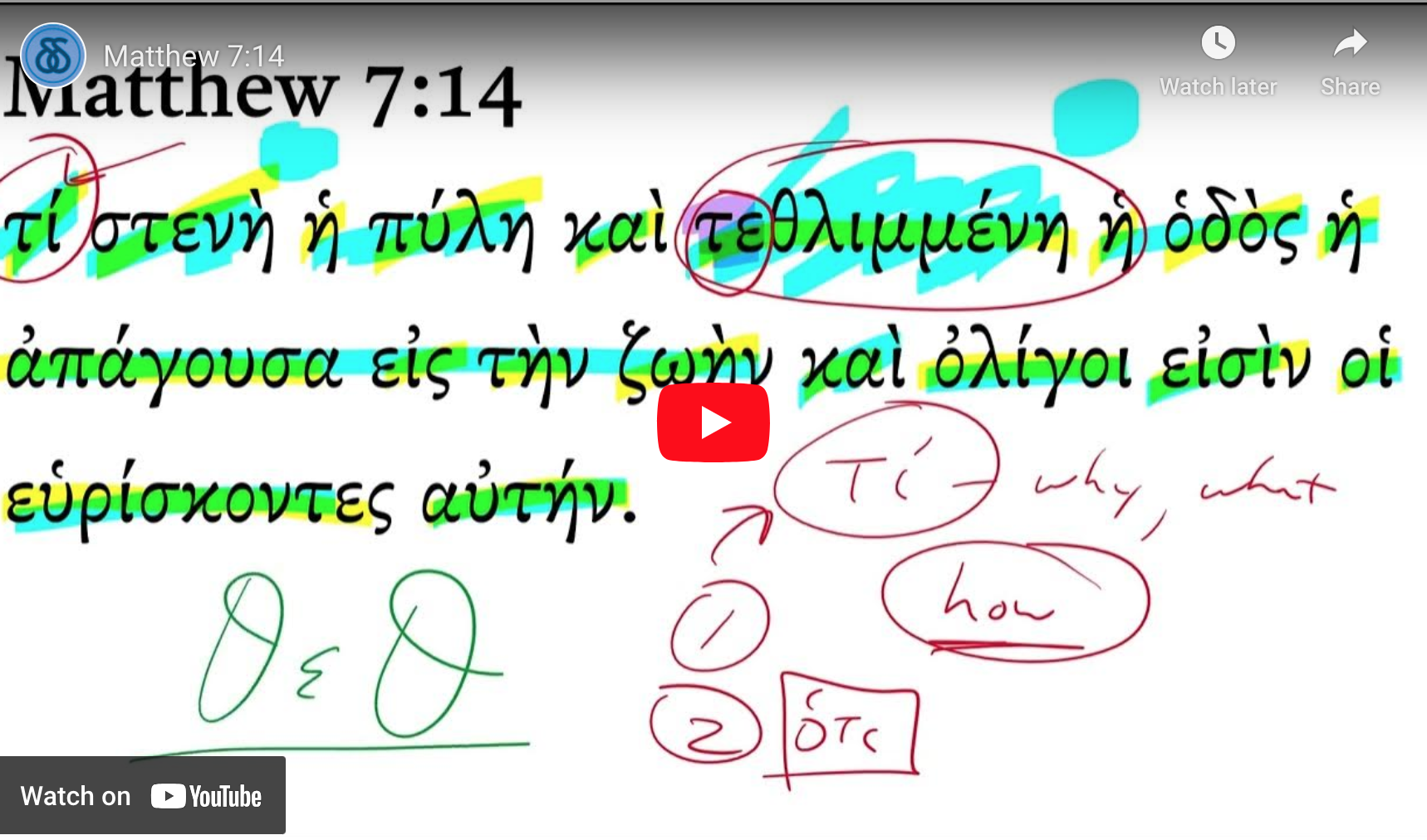 Matthew 7:14 | Daily Dose of Greek